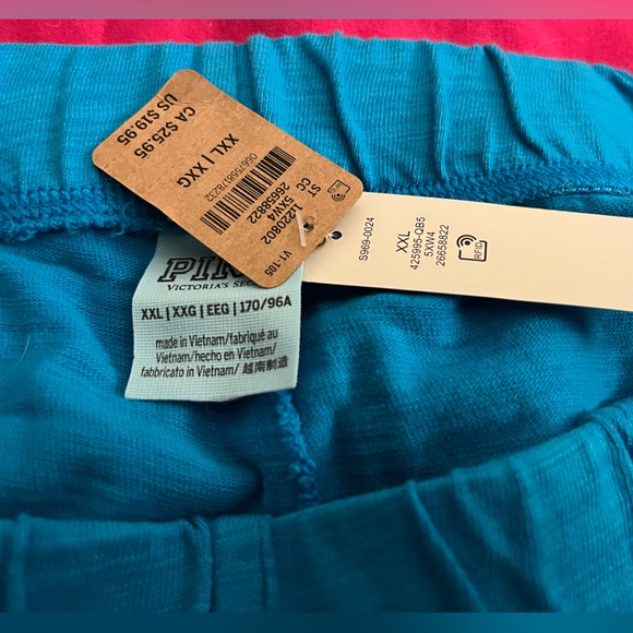 Like-new PINK Summer Lounge Cotton Shorts, Size XXL, Bright Marine Blue - Picture 2 of 5
